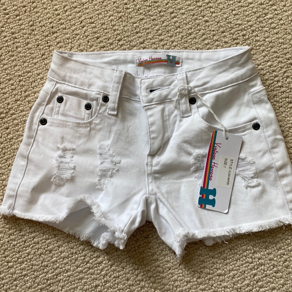 Vintage Havana girls White jean shorts
